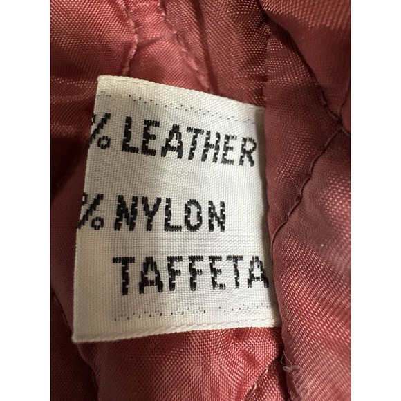 Vintage Saxony Genuine Leather Jacket Men 40 Maroon Quilted Lined Retro - Picture 12 of 16